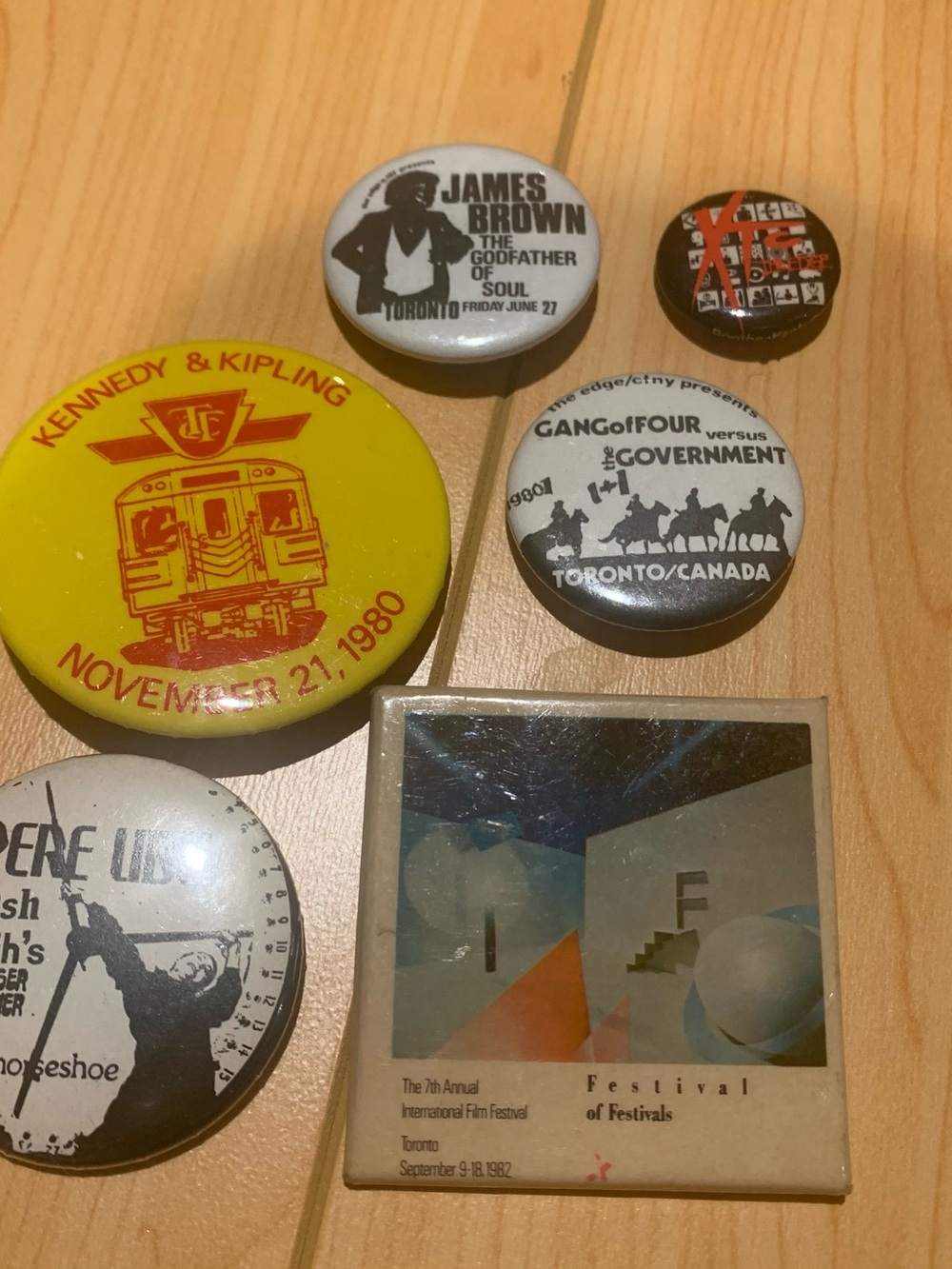Vintage Pinback Button Lot with Yellow Kennedy & Kipling Badge